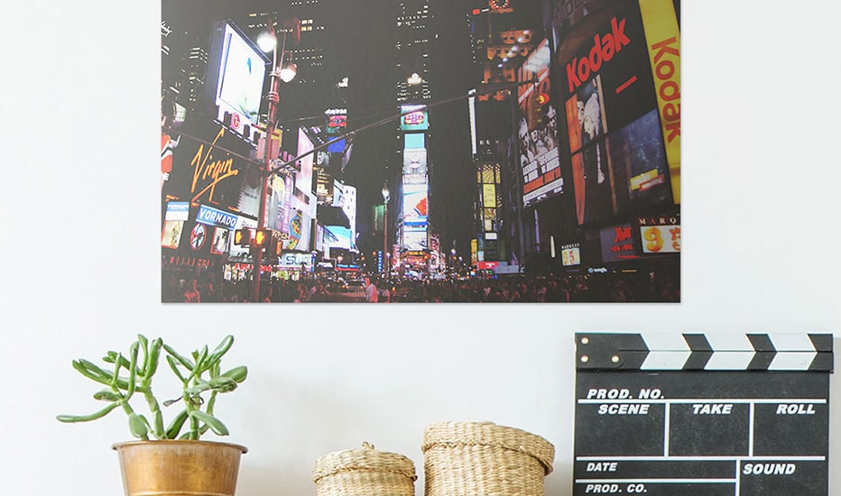 Premium textured art print Times Square photo