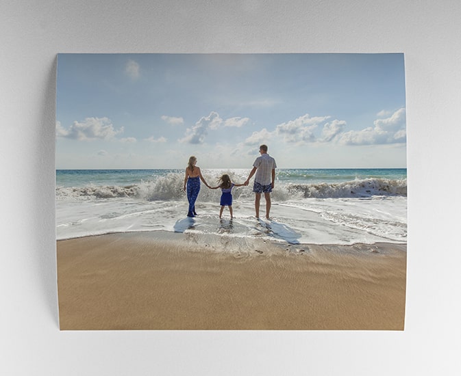 Vibrant colors in printed family photograph